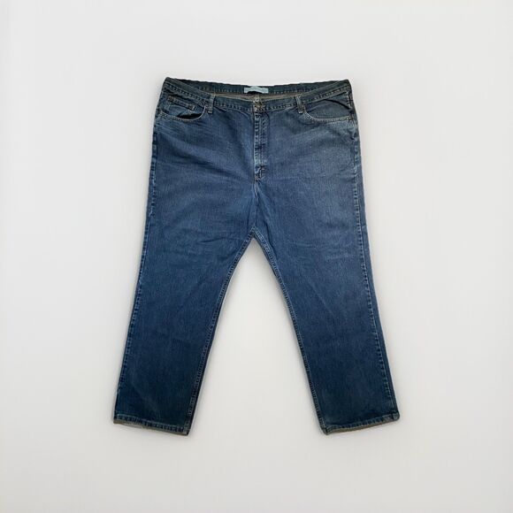 Lee Jeans Men's 48 X 32 Blue Denim Medium Wash Cotton Relaxed Straight Leg - Picture 1 of 9